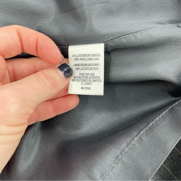 NWOT Casual Corner Stripe Academia Back Pleated Y2K Skirt 100% Wool - Picture 9 of 11